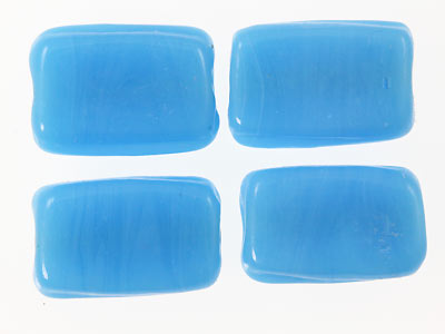 20 x Rectangle Glass Beads ~ 15x10mm ~ Opaque Turquoise
