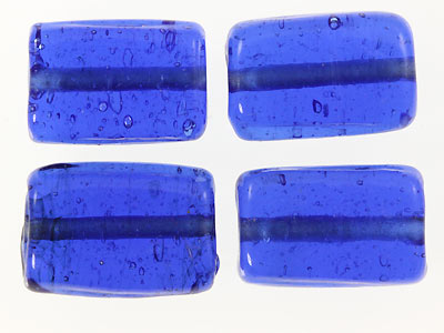 20 x Rectangle Glass Beads ~ 15x10mm ~ Transparent Sapphire