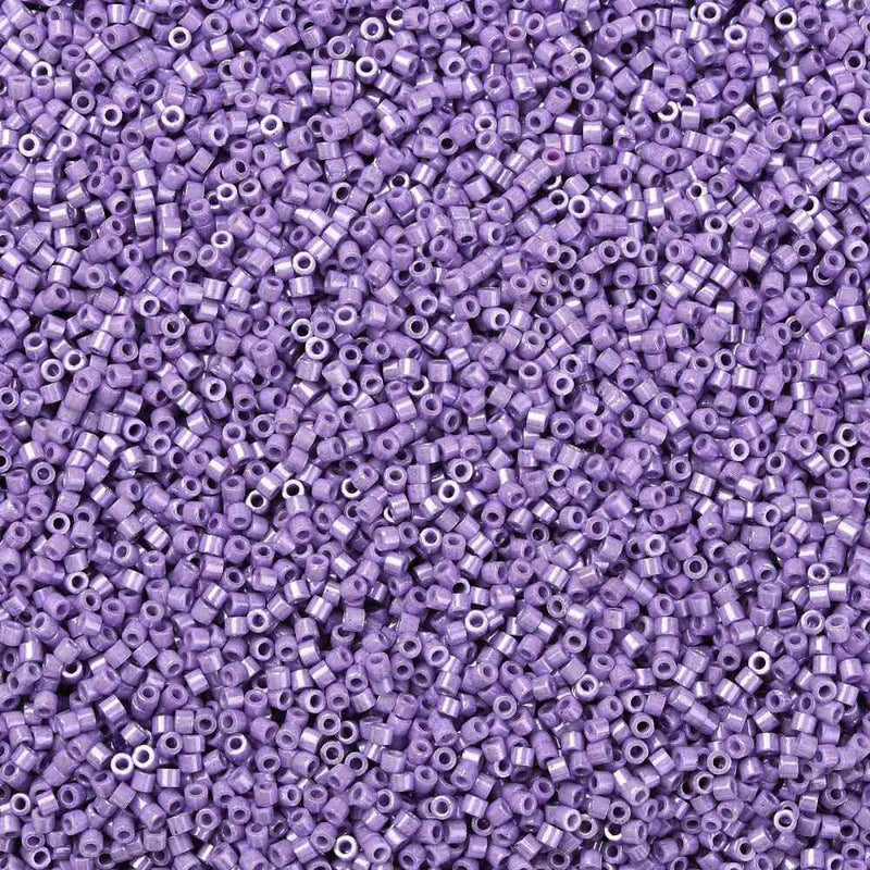 2x1.5mm Cylinder Seed Beads ~ Opaque Lustred Lilac ~ 4.4g