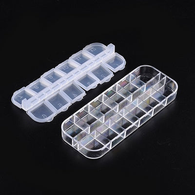 Plastic Bead Container ~ 13cm x 5cm ~ 12 Compartments