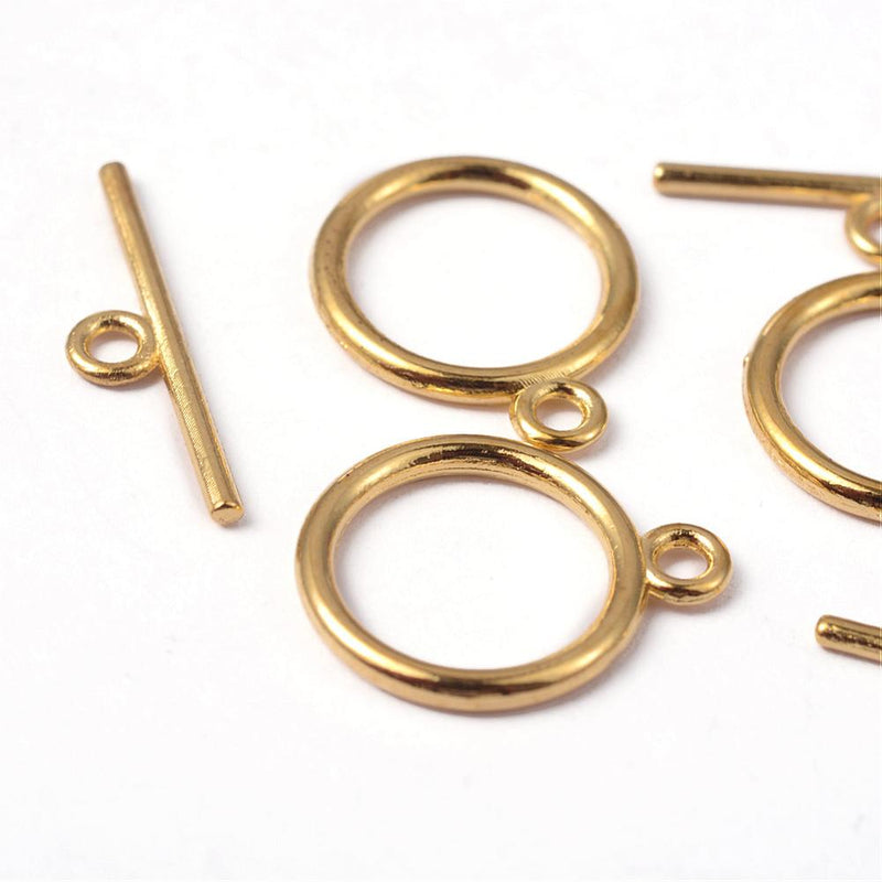 10 x Gold Plated Toggle Clasps ~ 15mm ~ Lead and Nickel Free
