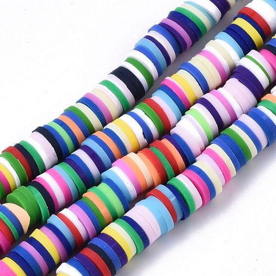 1 Strand of 6mm Polymer Clay Katsuki Beads ~ Mixed Dark Colours ~ approx. 290-320 beads