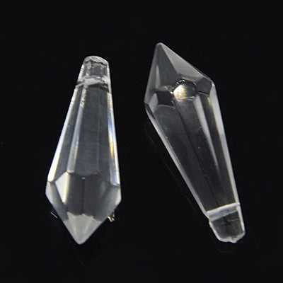 Crystal Glass Suncatcher Pendant ~ Clear ~ 37mm long