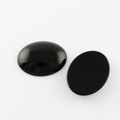Glass Cabochon ~ Black ~ 25*18mm