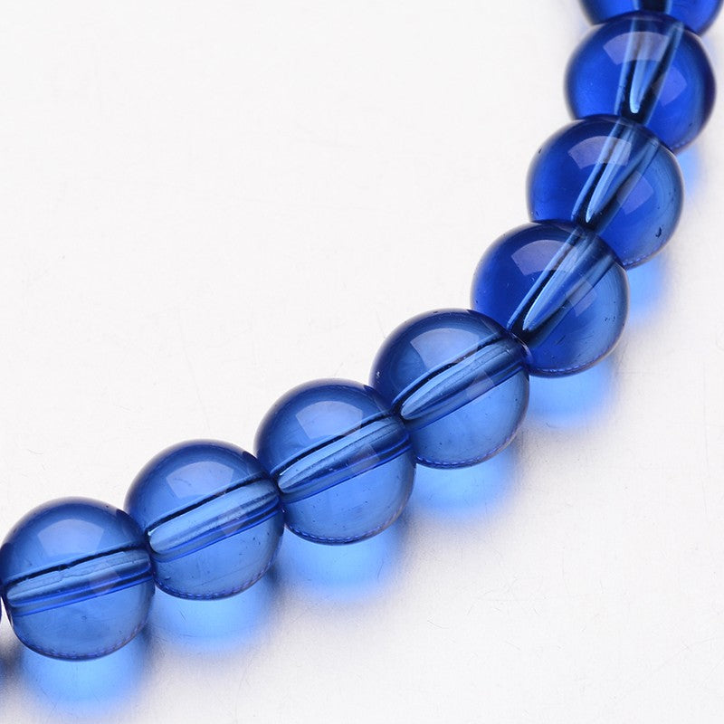 1 Strand of 4mm Glass Beads ~ Blue ~ approx. 80 beads/strand ~ Buy One Get One FREE