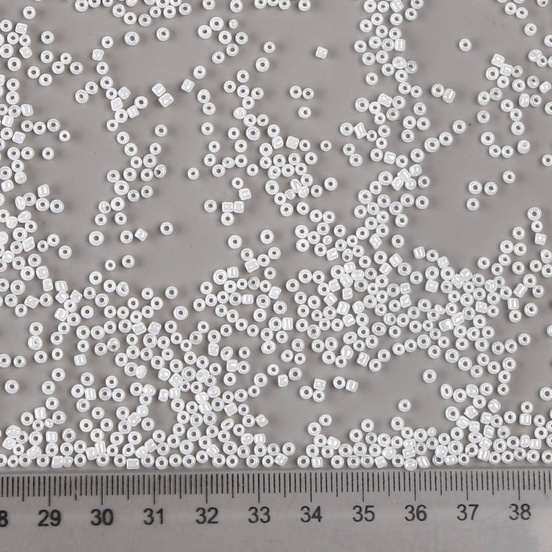 2mm Seed Beads ~ 20g ~ Ceylon White