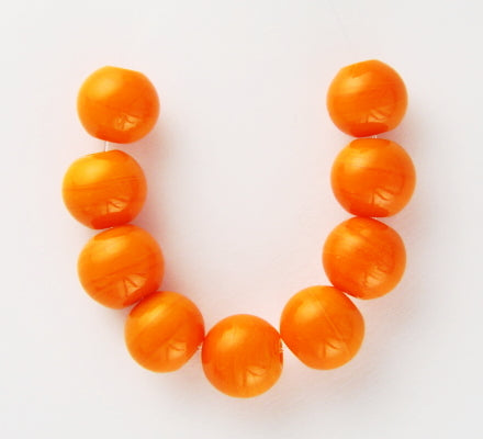 150 x Round Glass Beads ~ 4mm ~ Bright Orange