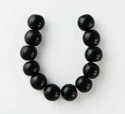 150 x Round Glass Beads ~ 4mm ~ Black