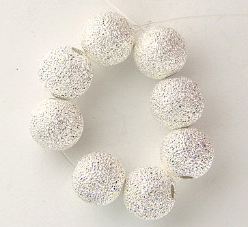 The Beadsmith Sparkle Beads ~ 8mm Silver ~ Bag of 10