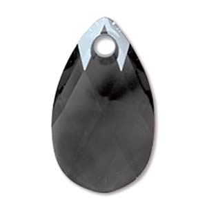 Swarovski Crystal Pear Pendant ~ 22mm ~ Jet