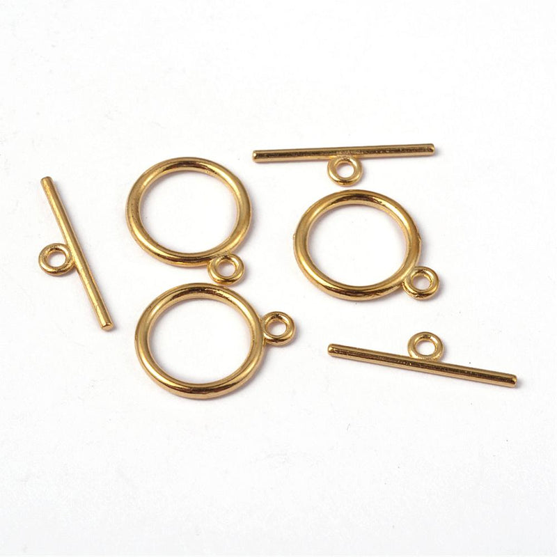 10 x Gold Plated Toggle Clasps ~ 15mm ~ Lead and Nickel Free