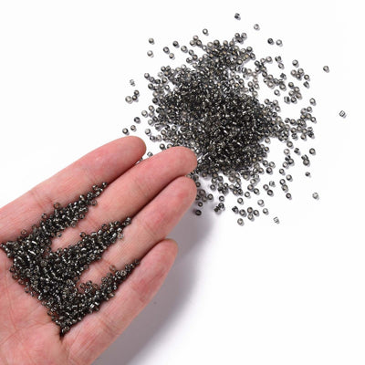 2mm Seed Beads ~ 20g ~ Silver Lined Black Diamond