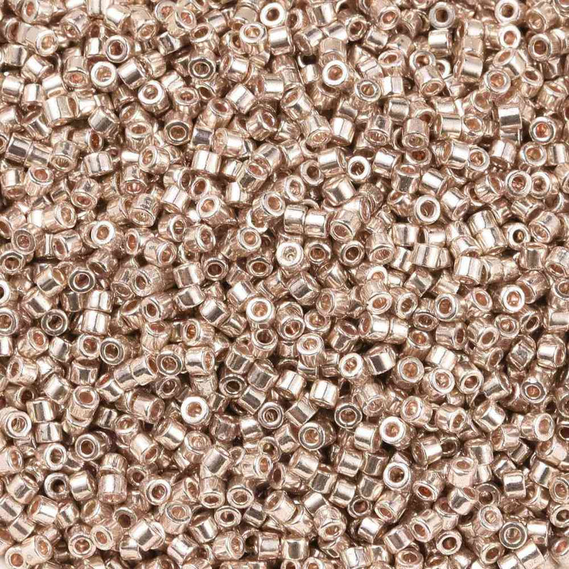 2x1.5mm Cylinder Seed Beads ~ Metallic Pale Rose ~ 5g