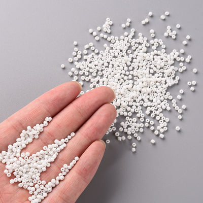 2mm Seed Beads ~ 20g ~ White