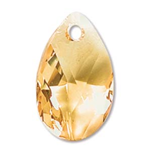 Swarovski Crystal Pear Pendant ~ 16mm ~ Light Topaz