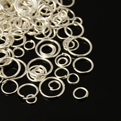 Silver Plated Iron Jump Rings ~ Mixed Sizes ~ 15g