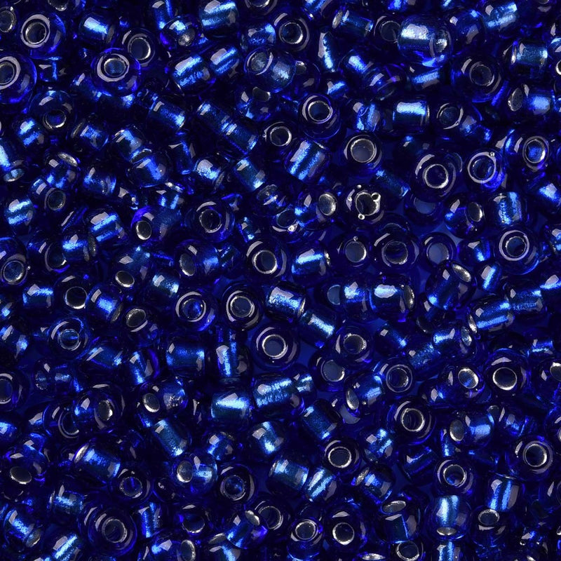 3mm Seed Beads ~ 20g ~ Silver Lined Blue
