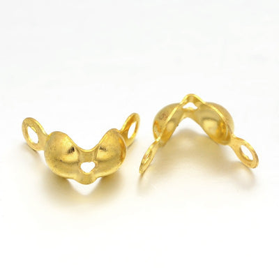 8x4mm Gold Plated Calottes ~ Pack of 20