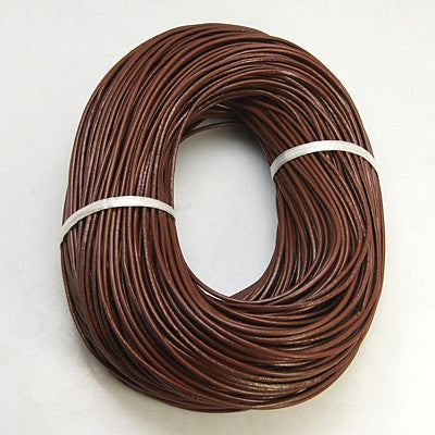 1 Metre of Chinese Leather Thong ~ 2mm wide ~ Brown