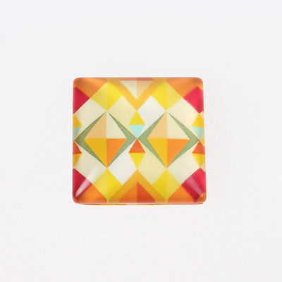 Colourful Square Glass Cabochon ~ 15x15mm