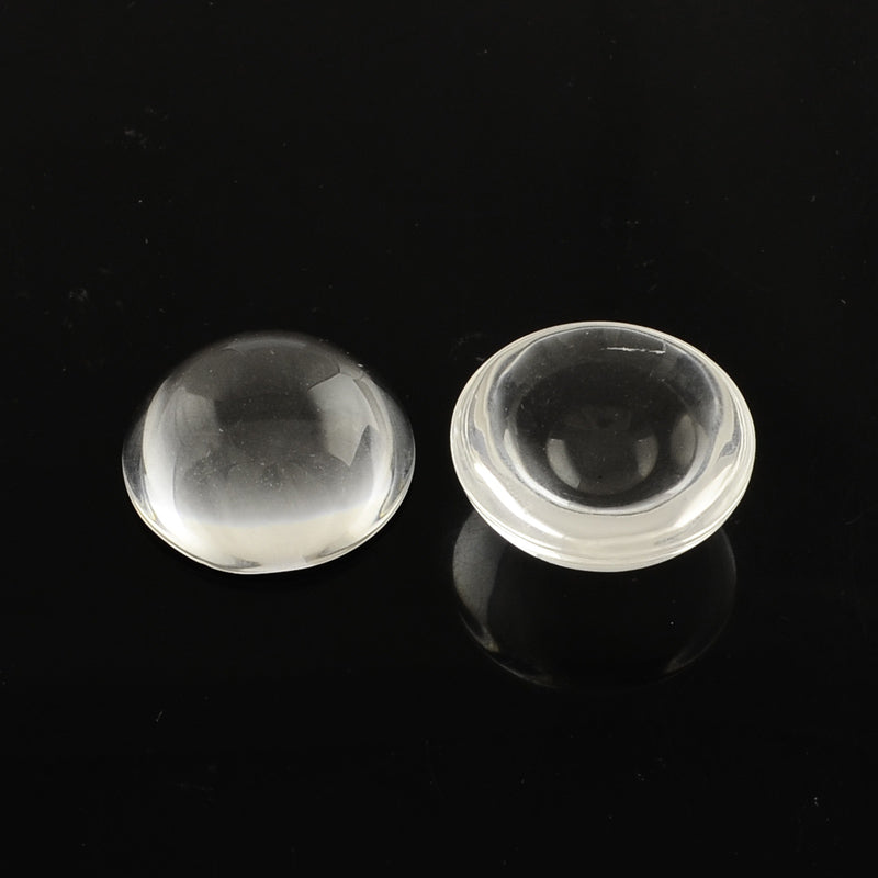 4 x Thick Glass - Clear Glass Cabochons ~ 18mm