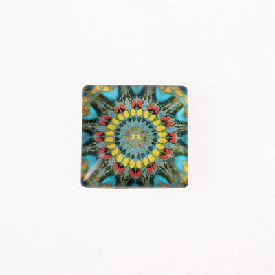 5 x Glass Cabochons ~ Square 20x20mm ~ Colourful