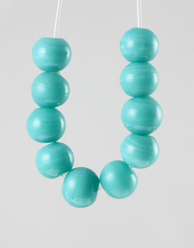 50 x Round Glass Beads ~ 8mm ~ Light Teal