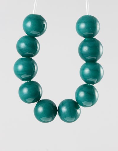 50 x Round Glass Beads ~ 8mm ~ Opaque Teal