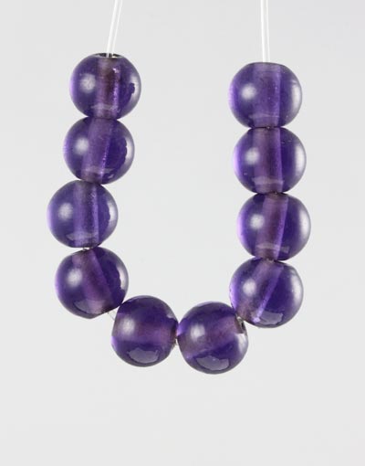 50 x Round Glass Beads ~ 8mm ~ Transparent Tanzanite