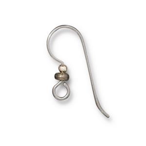 1 Pair ~ TierraCast Niobium Ear Wires ~ Grey with Gold Filled 2mm Bead and 3mm Brass Oxide Heishi