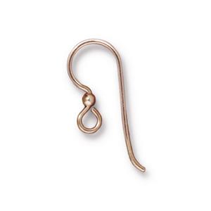 TierraCast 2mm Bead Ear Wires ~ Pair ~ Rose Gold Filled