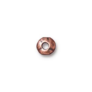 TierraCast Heishi 7mm Nugget with 2mm Inner Dimension ~ Antique Copper