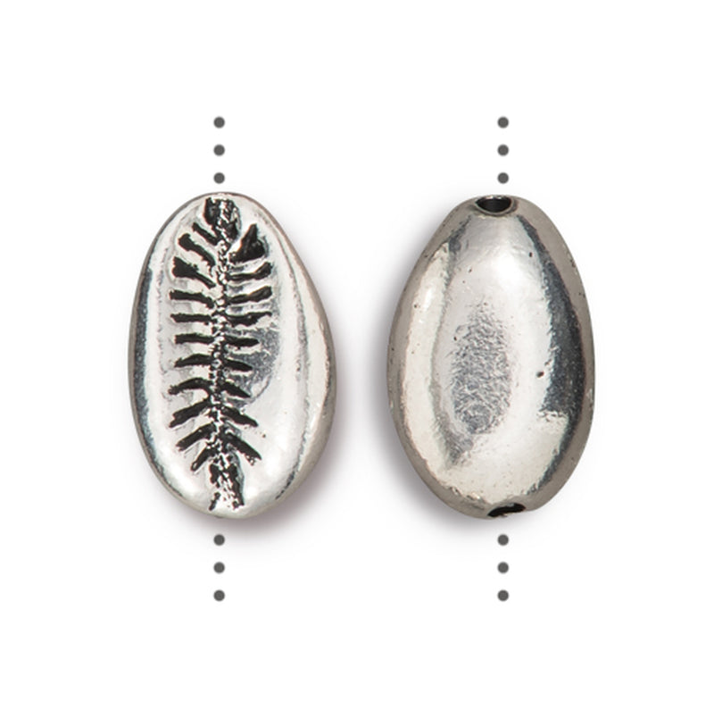 TierraCast Cowrie Shell Bead ~ Antique Silver