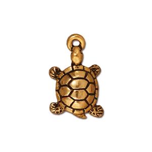 TierraCast Turtle Charm ~ Antique Gold