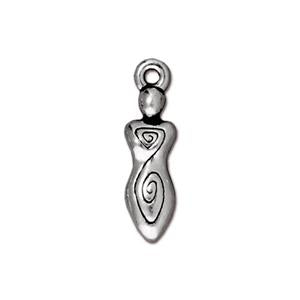 TierraCast Spiral Goddess Charm ~ Antique Silver