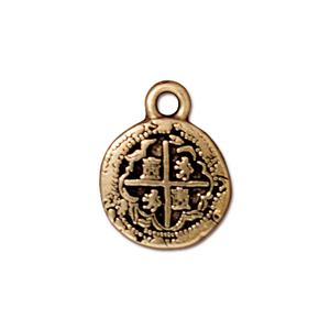 TierraCast Piece of Eight Charm ~ Antique Gold ~ DISCONTINUED