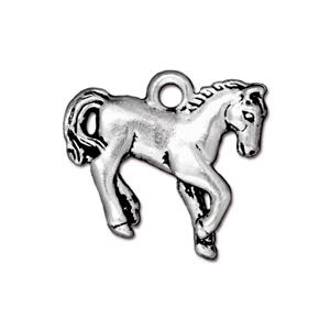 TierraCast Yearling Horse Charm ~ Antique Silver