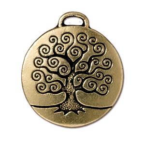 TierraCast Large Tree of Life Pendant ~ Antique Gold