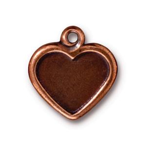 TierraCast Heart Frame Drop ~ Antique Copper