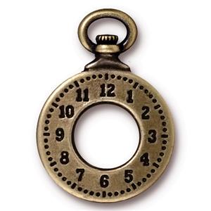 TierraCast Clock Charm Holder ~ Brass Oxide