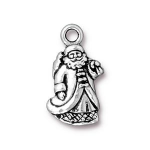 TierraCast Father Christmas Charm - Antique Silver