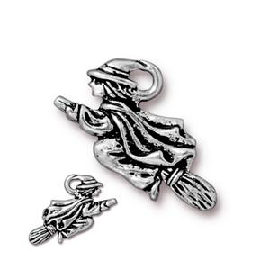 TierraCast Witch Charm ~ Antique Silver