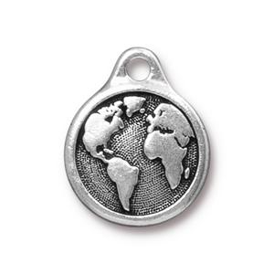 TierraCast Earth Pendant ~ Antique Silver