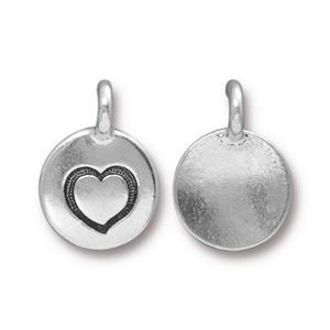 TierraCast Heart Charm ~ Antique Silver