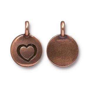 TierraCast Heart Charm ~ Antique Copper