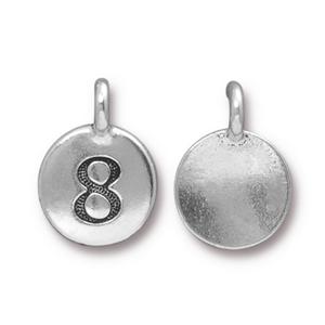 TierraCast Number 8 Charm - Antique Silver