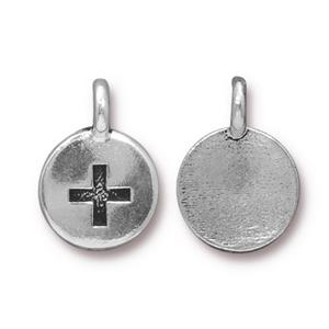 TierraCast Plus Charm ~ Antique Silver