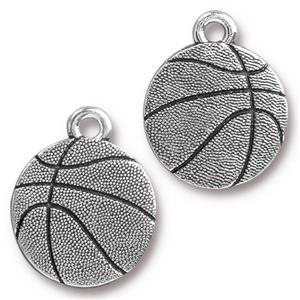 TierraCast Basketball Charm ~ Antique Silver