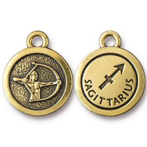 TierraCast SAGITTARIUS Charm ~ Antique Gold