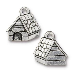 TierraCast Dog House Charm ~ Antique Silver